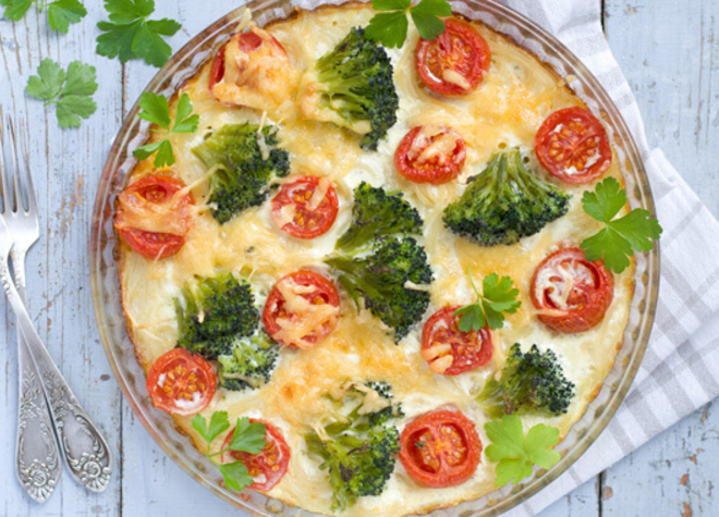 Tomaten-Brokkoli-Gratin