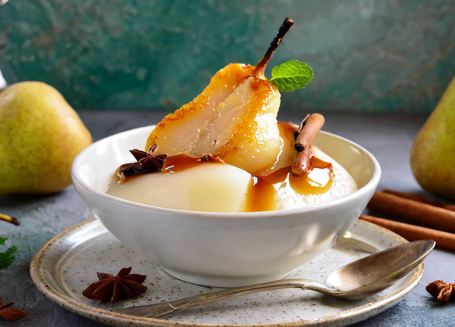 Karamellisierte Birnencreme