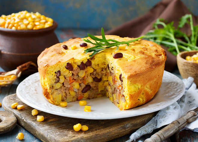 Bohnen-Mais-Kuchen
