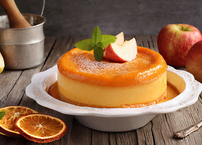 Orangen-Soufflé mit Äpfeln