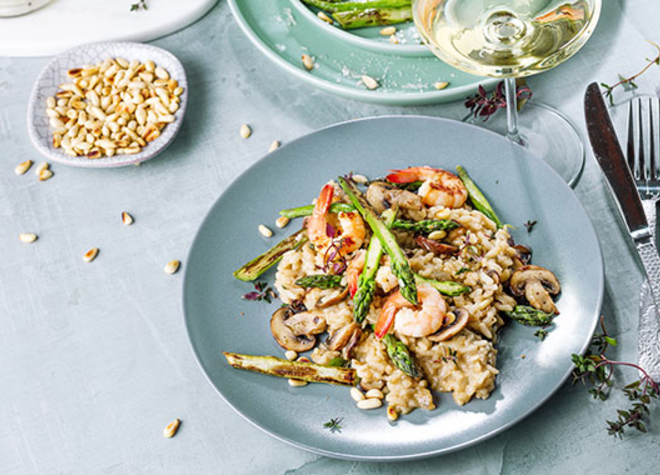 TopCC AG: Spargel-Risotto mit Garnelen - Hauptgerichte