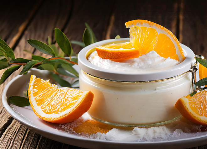 Staldencreme mit Orangenfilets